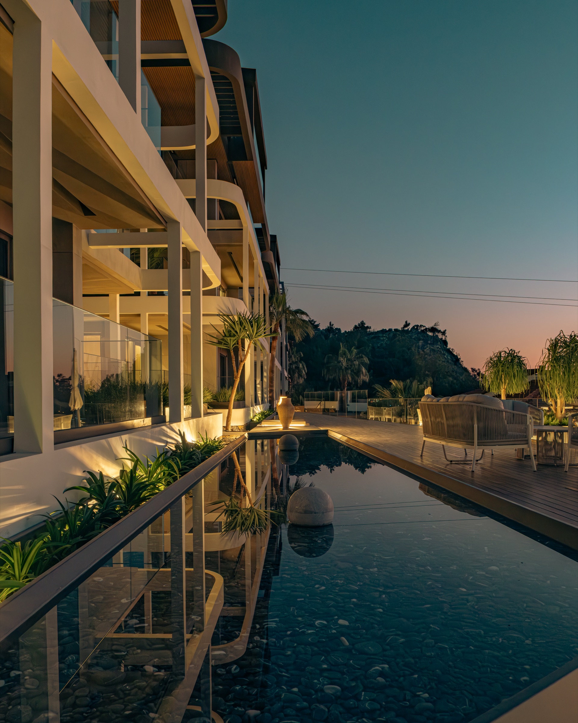 The pool after dark